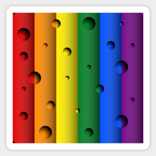 LGBTI flag colors seamless pattern (bars and holes) Sticker